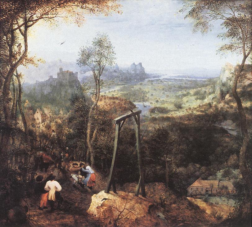 Jan BRUEGHEL the Elder, Landscape with gallow