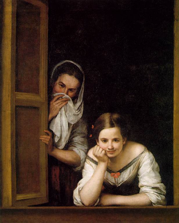 Bartolome Esteban MURILLO, A Girl and her Duenna, 1670