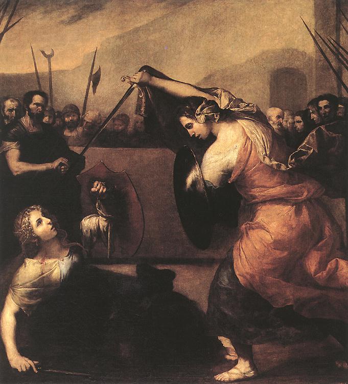 Jusepe de RIBERA, The Duel of Isabella de Carazzi and Diambra de Pottinella, 1636