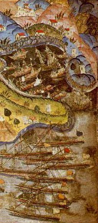 Ottoman miniature: Siege of NiCE, 1543