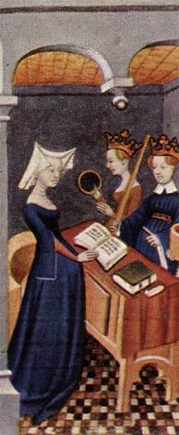 Illumination on parchment from Christine de Pizan, La Cit&eacute; des Dames ca. 1410