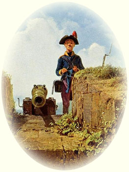Carl SPITZWEG, Der strickende Vorposten, um 1860, Museum Georg Schäfer, Schweinfurt Carl SPITZWEG, Der strickende Vorposten, um 1860, Museum Georg Schäfer, Schweinfurt