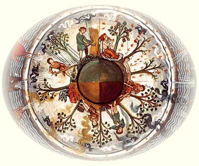 Liber Divinorum Operum (Lucca-Kodex)der Hildegard von Bingen, Illuminierte Handschrift, ca. 1230, Biblioteca Statale, Lucca